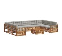 vidaXL Ensembles de canapés avec coussin 10 pcs Gris Naturel et Clair