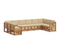vidaXL Ensembles de canapés avec Coussin 10 pcs Naturel et Beige, Canapé sectionnel Moderne pour Jardin, Salon extérieur résistant, mobilier de Patio pour se détendre