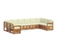 vidaXL Ensembles de canapés avec coussin 10 pcs Naturel et Crème