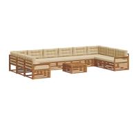 vidaXL Ensembles de canapés avec coussin 11 pcs Naturel et Beige
