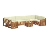 vidaXL Ensembles de canapés avec coussin 11 pcs Naturel et Crème