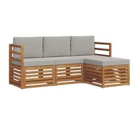 vidaXL Ensembles de canapés avec coussin 4 pcs Gris Naturel et Clair