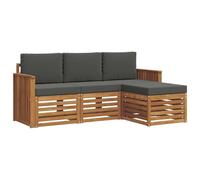 vidaXL Ensembles de canapés avec Coussin 4 pcs Naturel et Anthracite, Canapé de Jardin Moderne, Ensemble sectionnel résistant, Salon Chic pour extérieur, Meubles de terrasse Confortables