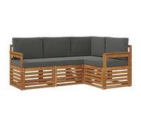 vidaXL Ensembles de canapés avec Coussin 4 pcs Naturel et Anthracite, Sofa extérieur, mobilier Moderne, Lounge Patio Durable, Assise Jardin, terrasse, Set pour Salon