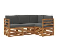 vidaXL Ensembles de canapés avec Coussin 4 pcs Naturel et Anthracite, Sofa extérieur, mobilier Moderne, Lounge Patio Durable, Assise Jardin, terrasse, Set pour Salon