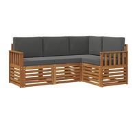 vidaXL Ensembles de canapés avec Coussin 4 pcs Naturel et Anthracite, Sofa extérieur, mobilier Moderne, Lounge Patio Durable, Assise Jardin, terrasse, Set pour Salon