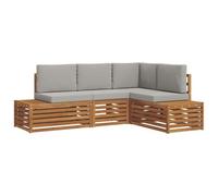 vidaXL Ensembles de canapés avec coussin 4 Pièce Gris Naturel et Clair
