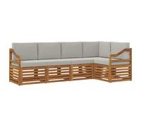 vidaXL Ensembles de canapés avec coussin 5 pcs Gris Naturel et Clair
