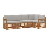 vidaXL Ensembles de canapés avec coussin 5 pcs Gris Naturel et Clair
