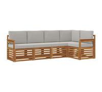 vidaXL Ensembles de canapés avec coussin 5 pcs Gris Naturel et Clair