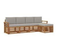 vidaXL Ensembles de canapés avec coussin 5 pcs Gris Naturel et Clair