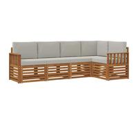 vidaXL Ensembles de canapés avec coussin 5 pcs Gris Naturel et Clair