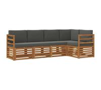 vidaXL Ensembles de canapés avec coussin 5 pcs Naturel et Anthracite