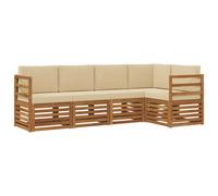 vidaXL Ensembles de canapés avec coussin 5 pcs Naturel et Beige