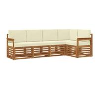 vidaXL Ensembles de canapés avec coussin 5 pcs Naturel et Crème