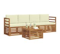 vidaXL Ensembles de canapés avec coussin 5 pcs Naturel et Crème