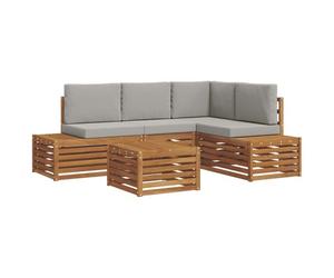 vidaXL Ensembles de canapés avec coussin 5 Pièce Gris Naturel et Clair