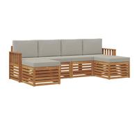 vidaXL Ensembles de canapés avec coussin 6 pcs Gris Naturel et Clair