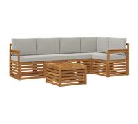 vidaXL Ensembles de canapés avec coussin 6 pcs Gris Naturel et Clair