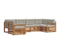 vidaXL Ensembles de canapés avec coussin 6 pcs Gris Naturel et Clair