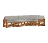 vidaXL Ensembles de canapés avec Coussin 6 pcs Gris Naturel et Clair, Canapé d'extérieur Moderne, Ensemble Lounge sectionnel, mobilier terrasse, Confort Durable