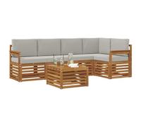 vidaXL Ensembles de canapés avec Coussin 6 pcs Gris Naturel et Clair, Canapés Modernes pour l'extérieur, mobilier Durable, Confort Ultime pour Jardin et terrasse