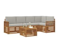 vidaXL Ensembles de canapés avec Coussin 6 pcs Gris Naturel et Clair, Canapés Modernes pour l'extérieur, mobilier Durable, Confort Ultime pour Jardin et terrasse