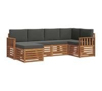 vidaXL Ensembles de canapés avec Coussin 6 pcs Naturel et Anthracite, Canapé de Jardin, mobilier d'extérieur Moderne, Ensemble Confortable pour terrasse, siège Durable