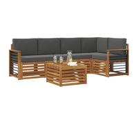 vidaXL Ensembles de canapés avec Coussin 6 pcs Naturel et Anthracite, Canapés Modernes pour l'extérieur, mobilier Durable, Confort Ultime pour Jardin et terrasse