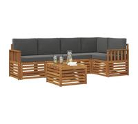 vidaXL Ensembles de canapés avec Coussin 6 pcs Naturel et Anthracite, Canapés Modernes pour l'extérieur, mobilier Durable, Confort Ultime pour Jardin et terrasse