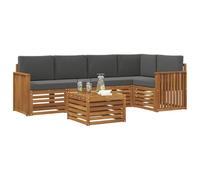 vidaXL Ensembles de canapés avec Coussin 6 pcs Naturel et Anthracite, Canapés Modernes pour l'extérieur, mobilier Durable, Confort Ultime pour Jardin et terrasse