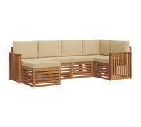 vidaXL Ensembles de canapés avec coussin 6 pcs Naturel et Beige