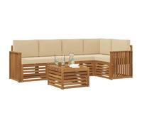 vidaXL Ensembles de canapés avec coussin 6 pcs Naturel et Beige