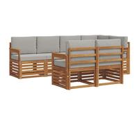 vidaXL Ensembles de canapés avec coussin 7 pcs Gris Naturel et Clair