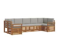 vidaXL Ensembles de canapés avec coussin 7 pcs Gris Naturel et Clair