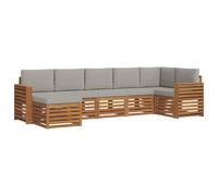 vidaXL Ensembles de canapés avec coussin 7 pcs Gris Naturel et Clair