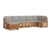 vidaXL Ensembles de canapés avec coussin 7 pcs Gris Naturel et Clair