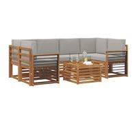 vidaXL Ensembles de canapés avec coussin 7 pcs Gris Naturel et Clair