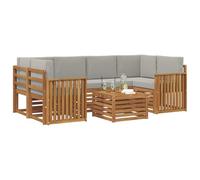 vidaXL Ensembles de canapés avec coussin 7 pcs Gris Naturel et Clair