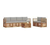vidaXL Ensembles de canapés avec coussin 7 pcs Gris Naturel et Clair