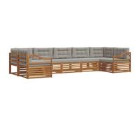 vidaXL Ensembles de canapés avec coussin 7 pcs Gris Naturel et Clair