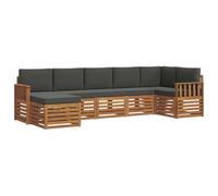 vidaXL Ensembles de canapés avec Coussin 7 pcs Naturel et Anthracite, Canapé d'angle Moderne, Ensemble de Jardin résistant, mobilier élégant pour se détendre sur la terrasse