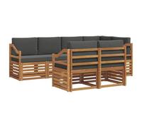 vidaXL Ensembles de canapés avec Coussin 7 pcs Naturel et Anthracite, Canapé de Jardin, Salon d'extérieur Moderne, Ensemble résistant, sièges Confortables pour Votre terrasse