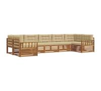 vidaXL Ensembles de canapés avec coussin 7 pcs Naturel et Beige