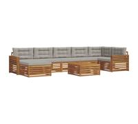 vidaXL Ensembles de canapés avec coussin 8 pcs Gris Naturel et Clair