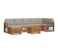 vidaXL Ensembles de canapés avec coussin 8 pcs Gris Naturel et Clair