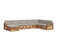 vidaXL Ensembles de canapés avec coussin 8 pcs Gris Naturel et Clair