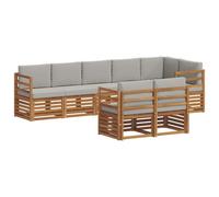 vidaXL Ensembles de canapés avec coussin 8 pcs Gris Naturel et Clair