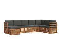 vidaXL Ensembles de canapés avec Coussin 8 pcs Naturel et Anthracite, Canapé de Jardin, sectionnel Moderne, mobilier d'extérieur Robuste, idéal pour terrasse et Salon, Confortable