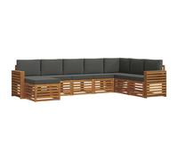 vidaXL Ensembles de canapés avec Coussin 8 pcs Naturel et Anthracite, Canapé de Jardin, sectionnel Moderne, mobilier d'extérieur Robuste, idéal pour terrasse et Salon, Confortable